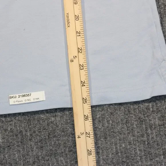 Barbour Polo Shirt Mens Medium Light Blue Gold Outdoor Preppy Logo 100% Cotton - Picture 6 of 6